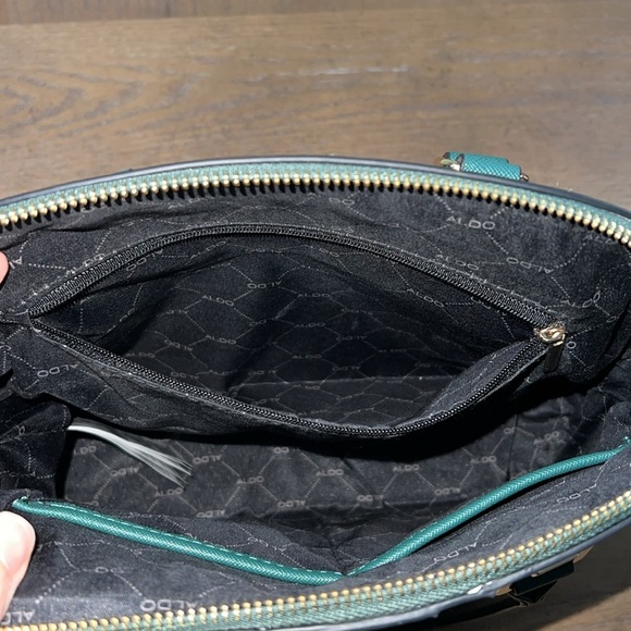 🦃 Aldo Dark Forest Green Crossbody Handbag w/Matching Wallet - Picture 5 of 10